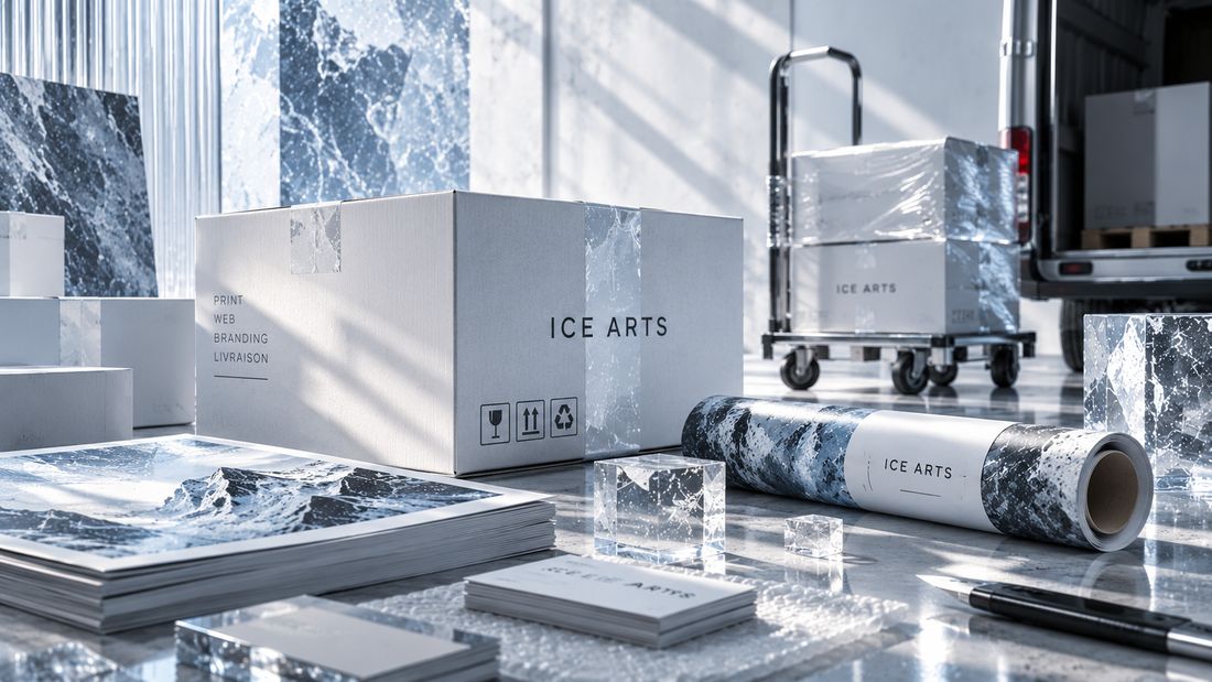 Cartons ICE ARTS prêts pour la livraison