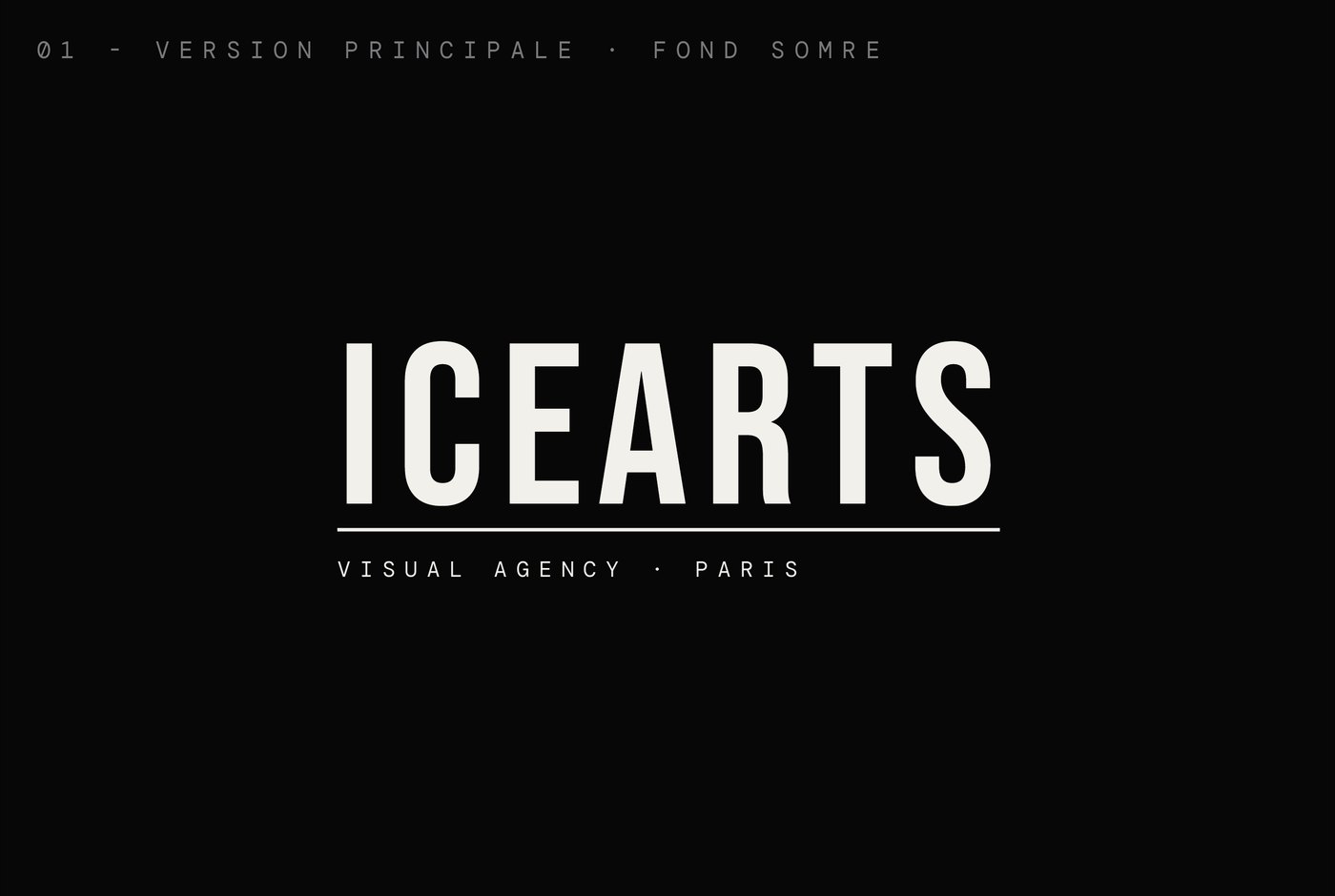 Logo ICE ARTS sur fond sombre